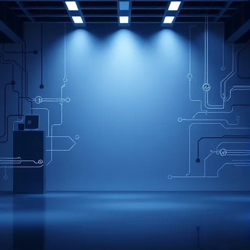 An abstract digital network landscape, highly detailed and ethereal. Features interconnected, glowing nodes and flowing lines forming a complex, organic yet structured web, set against a deep, cosmic dark blue-purple background. High-resolution, futuristic, with a subtle symmetrical flow of energy. Soft, diffused light emanates from the nodes, creating a shallow depth of field. Focus on the concept of data flow and intelligent connections.
